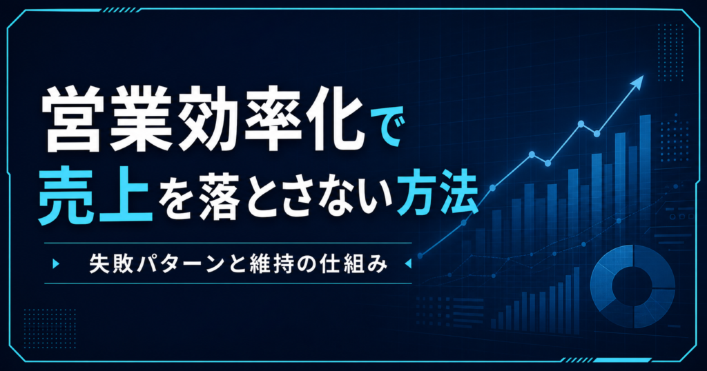 営業効率化で売上を落とさない方法｜失敗パターンと維持の仕組み